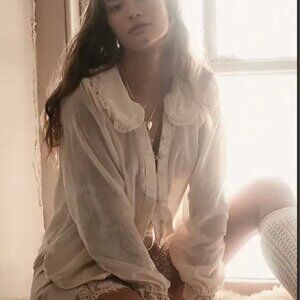 Keira Collared Button-Front Blouse by Pilcro: Long-Sleeve Velvet Edition